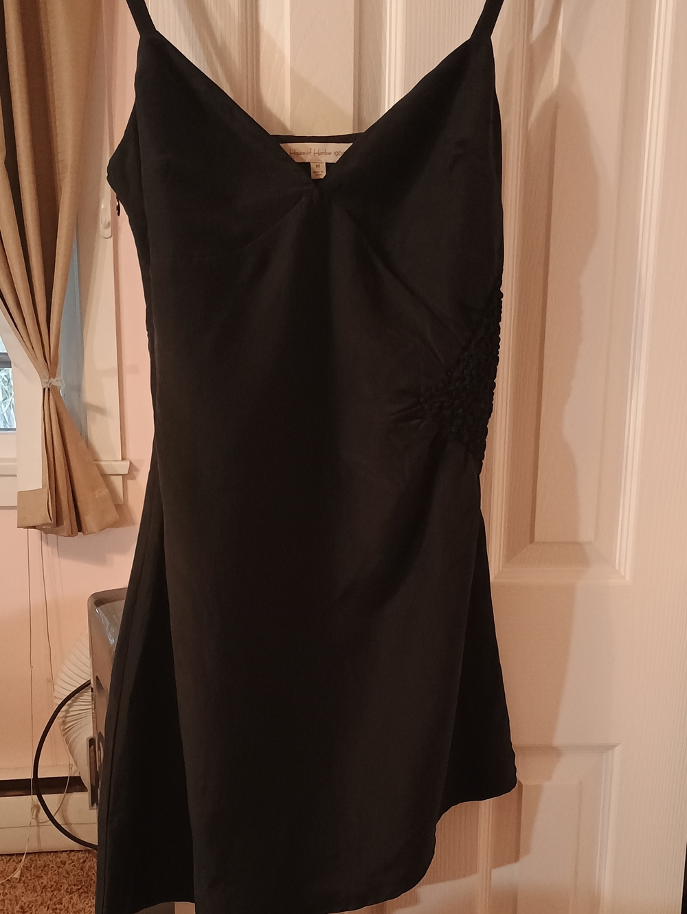 NWT House of Harlow 1960 Romy Mini Dress Black M Cupro Linen Blend